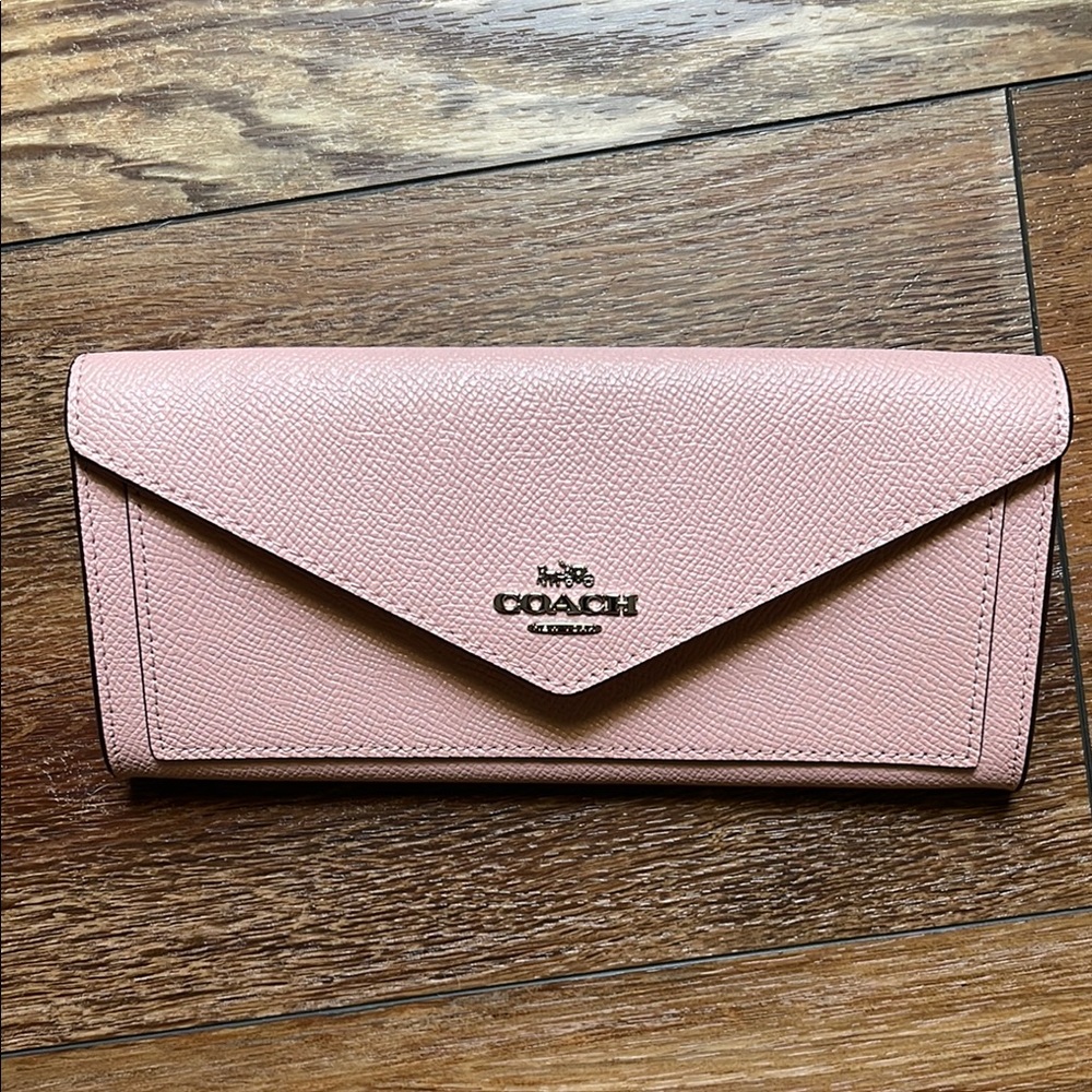 Coach Pink Wallet Sleek Envelope Design